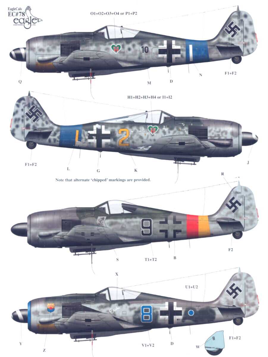 Eaglecals Decals 1 32 Focke Wulf Fw 190a 8 Fighter Jg5 Jg54 And Jg301 Ebay